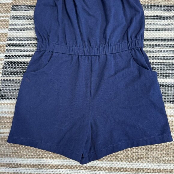 Janie and Jack Girls Ric Rac Cold Shoulder Romper 100% Cotton Patriotic Blue 7 - Picture 3 of 8